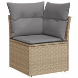 NNEVL 12 Piece Garden Sofa Set with Cushions Mix Beige Poly Rattan