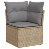 NNEVL 13 Piece Garden Sofa Set with Cushions Mix Beige Poly Rattan