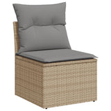 NNEVL 13 Piece Garden Sofa Set with Cushions Mix Beige Poly Rattan