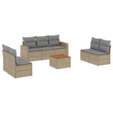 NNEVL 8 Piece Garden Sofa Set with Cushions Mix Beige Poly Rattan
