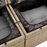 NNEVL 10 Piece Garden Sofa Set with Cushions Mix Beige Poly Rattan