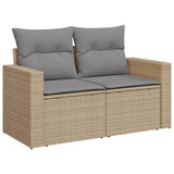 NNEVL 10 Piece Garden Sofa Set with Cushions Mix Beige Poly Rattan