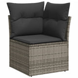 NNEVL 13 Piece Garden Sofa Set with Cushions Grey Poly Rattan
