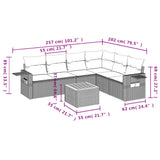 NNEVL 7 Piece Garden Sofa Set with Cushions Mix Beige Poly Rattan