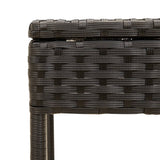 NNEVL Sun Loungers 2 pcs with Canopies and Table Black Poly Rattan