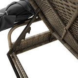 NNEVL Sun Loungers 2 pcs with Canopies and Table Grey Poly Rattan