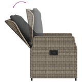 NNEVL 3 Piece Bistro Set with Cushions Grey Poly Rattan