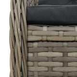 NNEVL 3 Piece Bistro Set with Cushions Grey Poly Rattan