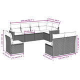 NNEVL 8 Piece Garden Sofa Set with Cushions Beige Poly Rattan