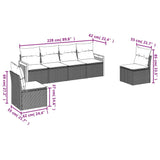 NNEVL 6 Piece Garden Sofa Set with Cushions Grey Poly Rattan
