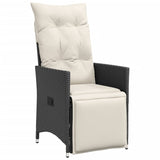 NNEVL 3 Piece Bistro Set with Cushions Black Poly Rattan