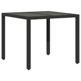 NNEVL 3 Piece Bistro Set with Cushions Black Poly Rattan