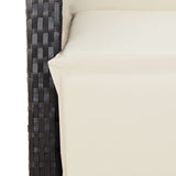 NNEVL 3 Piece Bistro Set with Cushions Black Poly Rattan