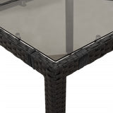 NNEVL 3 Piece Bistro Set with Cushions Black Poly Rattan