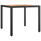 NNEVL 3 Piece Garden Bistro Set with Cushions Black Poly Rattan