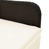 NNEVL 3 Piece Garden Bistro Set with Cushions Black Poly Rattan