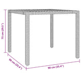 NNEVL 3 Piece Garden Bistro Set with Cushions Black Poly Rattan
