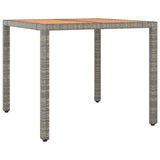 NNEVL 3 Piece Garden Bistro Set with Cushions Grey Poly Rattan