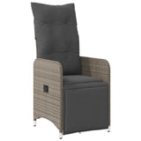NNEVL 3 Piece Garden Bistro Set with Cushions Grey Poly Rattan