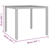 NNEVL 3 Piece Garden Bistro Set with Cushions Grey Poly Rattan