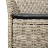 NNEVL 7 Piece Garden Dining Set with Cushions Light Grey Poly Rattan and Glass