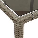 NNEVL 7 Piece Garden Dining Set with Cushions Light Grey Poly Rattan and Glass