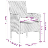 NNEVL 7 Piece Garden Dining Set with Cushions Light Grey Poly Rattan and Glass