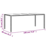 NNEVL 7 Piece Garden Dining Set with Cushions Light Grey Poly Rattan and Glass