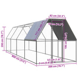 NNEVL Chicken Cage 2x8x2 m Galvanised Steel