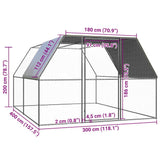 NNEVL Chicken Cage 3x4x2 m Galvanised Steel