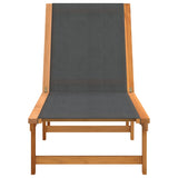 NNEVL Sun Loungers 2 pcs Black Solid Wood Acacia and Textilene