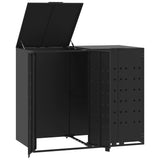NNEVL Wheelie Bin Storage for 2 Bins Black 138x79x117 cm Steel