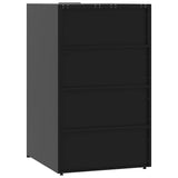 NNEVL Wheelie Bin Storage for 3 Bins Black 207x79x117 cm Steel