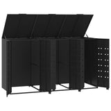 NNEVL Wheelie Bin Storage for 3 Bins Black 207x79x117 cm Steel