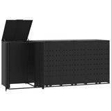 NNEVL Wheelie Bin Storage for 4 Bins Black 276x79x117 cm Steel