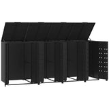 NNEVL Wheelie Bin Storage for 4 Bins Black 276x79x117 cm Steel