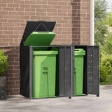 NNEVL Wheelie Bin Storage for 2 Bins Anthracite 138x79x117 cm Steel