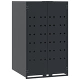 NNEVL Wheelie Bin Storage for 3 Bins Anthracite 207x79x117 cm Steel