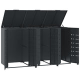 NNEVL Wheelie Bin Storage for 3 Bins Anthracite 207x79x117 cm Steel
