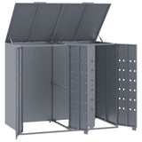 NNEVL Wheelie Bin Storage for 2 Bins Grey 138x79x117 cm Steel
