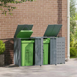 NNEVL Wheelie Bin Storage for 3 Bins Grey 207x79x117 cm Steel