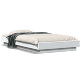 NNEVL Bed Frame with LED Lights without Mattress White 90x190 cm