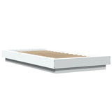 NNEVL Bed Frame with LED Lights without Mattress White 90x190 cm