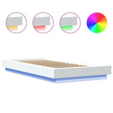 NNEVL Bed Frame with LED Lights without Mattress White 90x190 cm