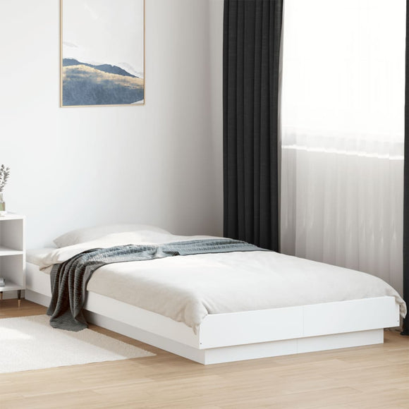 NNEVL Bed Frame with LED Lights without Mattress White 90x190 cm