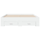 NNEVL Bed Frame with Drawers without Mattress White 135x190 cm
