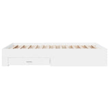 NNEVL Bed Frame with Drawers without Mattress White 135x190 cm