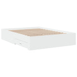 NNEVL Bed Frame with Drawers without Mattress White 135x190 cm
