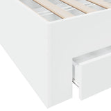NNEVL Bed Frame with Drawers without Mattress White 135x190 cm
