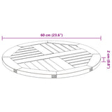 NNEVL Table Top Ø60x2 cm Round Solid Wood Acacia
